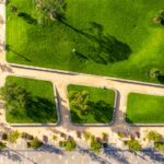 Top view of landscaping